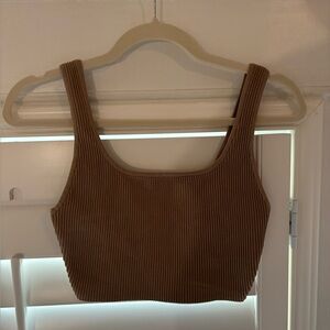 Aritzia Babaton Sculpt Knit Tank Brown Ribbed Women's Top
